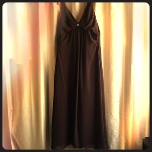 Brown Lined Evening Gown